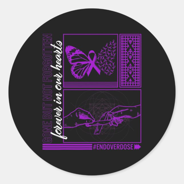 Sticker Rond Sensibilisation À La Surdose De Drogue Disparue Ma (Devant)