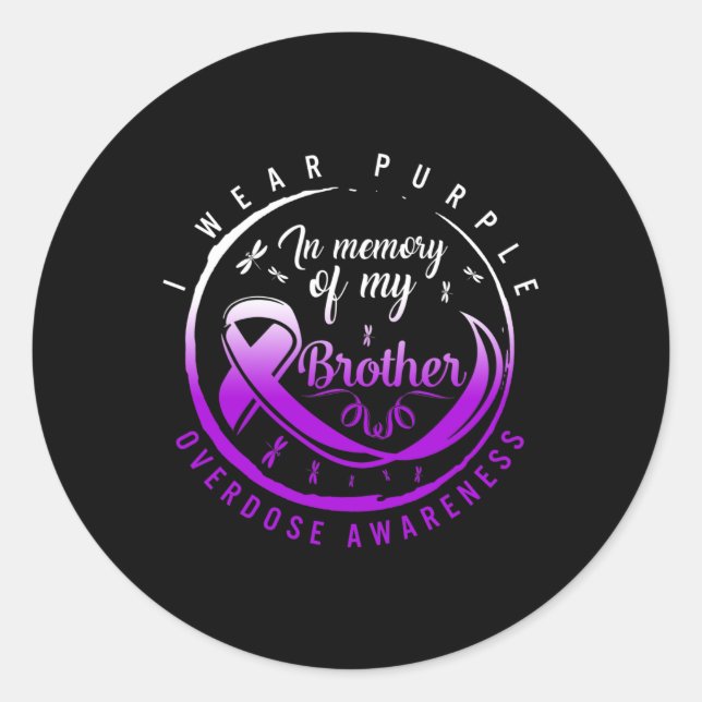 Sticker Rond Sensibilisation À La Surdose De Drogue En Mémoire  (Devant)