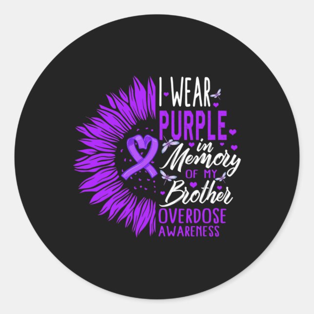 Sticker Rond Sensibilisation À La Surdose De Drogue En Mémoire  (Devant)