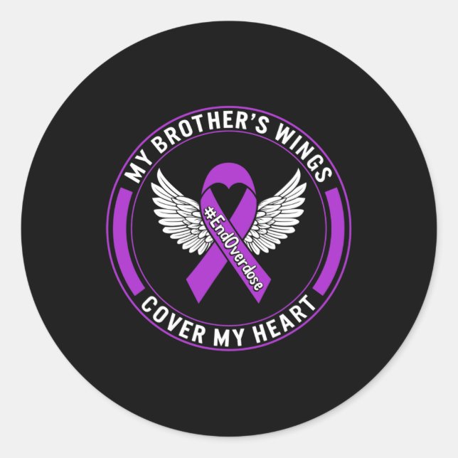 Sticker Rond Sensibilisation à la surdose de drogue Mes ailes d (Devant)