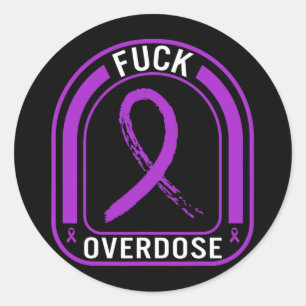 Sticker Rond Sensibilisation à la surdose de drogue overdose Ru