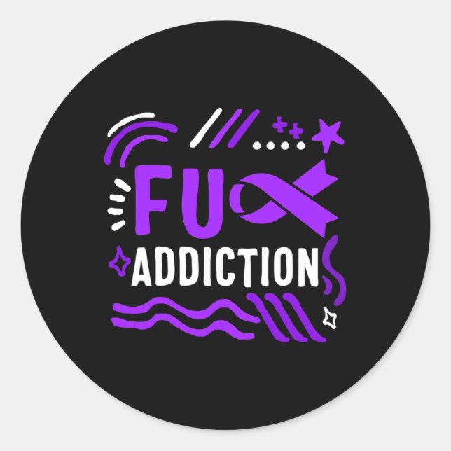 Sticker Rond Sensibilisation à la surdose de drogue Ruban drogu (Devant)