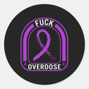 Sticker Rond Sensibilisation à la surdose de drogue Toxicomanie