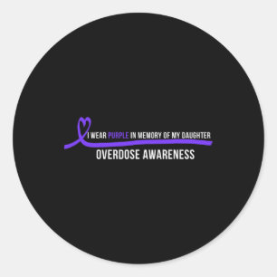 Sticker Rond Sensibilisation à la surdose de la fille Je porte