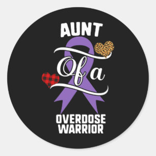 Sticker Rond Sensibilisation à la surdose de la tante Léopard B