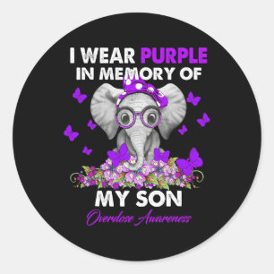 Sticker Rond Sensibilisation À La Surdose D'Éléphant Je Porte D