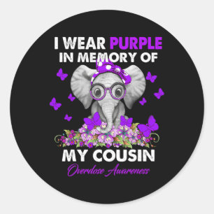Sticker Rond Sensibilisation À La Surdose D'Éléphant Je Porte D