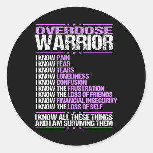 Sticker Rond Sensibilisation à la surdose Je connais la douleur