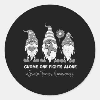 Sticker Rond Sensibilisation à la tumeur cérébrale Gnome Cervea