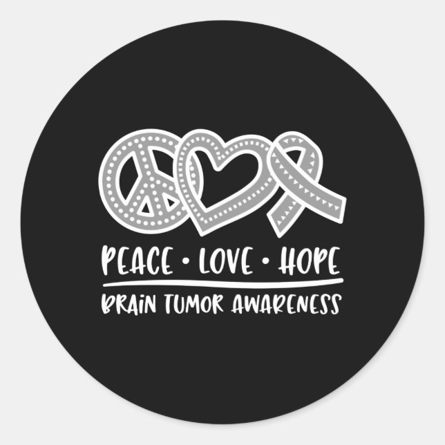 Sticker Rond Sensibilisation à la tumeur cérébrale, tumeur céré (Devant)