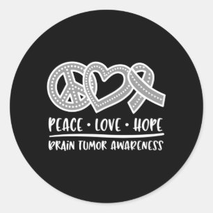 Sticker Rond Sensibilisation à la tumeur cérébrale, tumeur céré