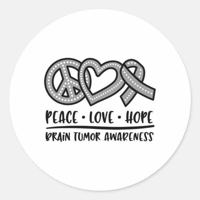 Sticker Rond Sensibilisation à la tumeur cérébrale, tumeur céré (Devant)