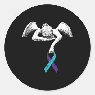 Sticker Rond Sensibilisation À L'Ange Et Au Suicide Clo De Prév
