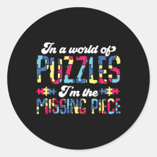 Sticker Rond Sensibilisation à l'Austisme Présente Puzzle Super