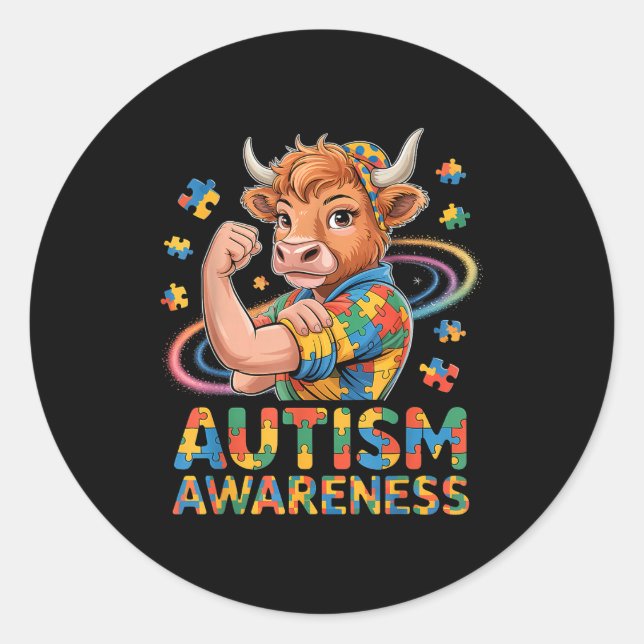 Sticker Rond Sensibilisation à l'autisme (Devant)