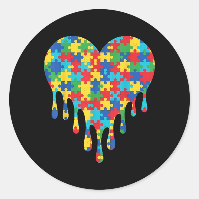 Sticker Rond Sensibilisation à l'autisme 5 (Devant)