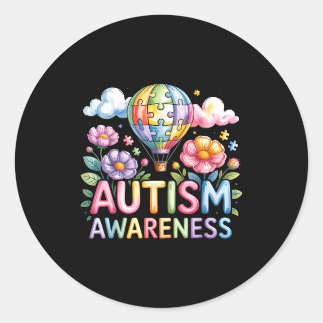 Sticker Rond Sensibilisation à l'autisme autiste  (Devant)