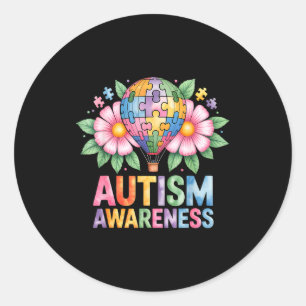 Sticker Rond Sensibilisation à l'autisme autiste