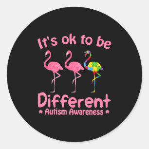 Sticker Rond Sensibilisation à l'autisme C'est ok d'être différ