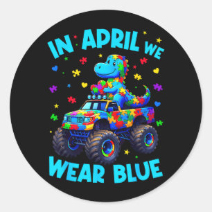 Sticker Rond Sensibilisation à l'autisme en avril Porter le T-R
