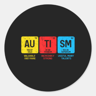 Sticker Rond Sensibilisation à l'autisme femmes hommes enfants
