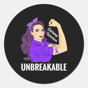 Sticker Rond Sensibilisation à l'épilepsie Épileptique Purple R