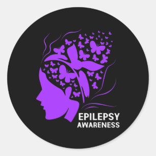 Sticker Rond Sensibilisation à l'épilepsie pour les femmes 