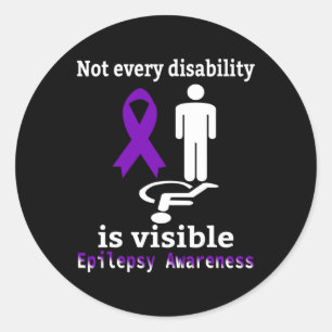 Sticker Rond Sensibilisation à l'épilepsie Violet Ribbon Epilep