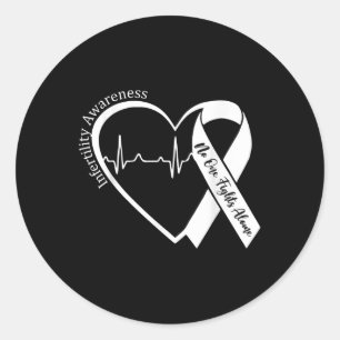 Sticker Rond Sensibilisation à l'infertilité Coeur Orange Ribbo
