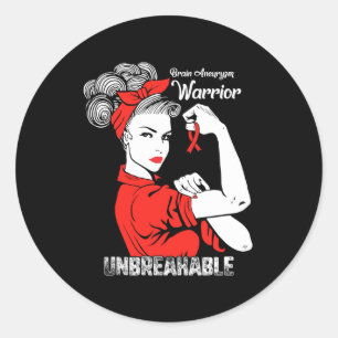 Sticker Rond Sensibilisation à l'neurysme Forte Femmes incassab