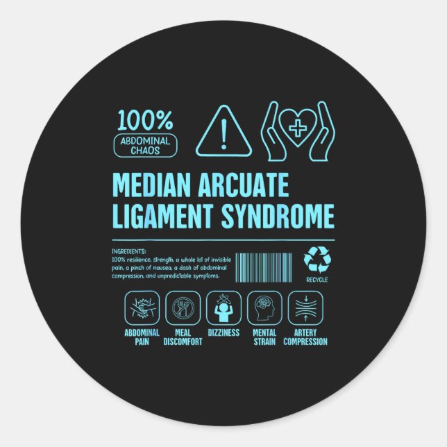 Sticker Rond Sensibilisation à MALS syndrome du ligament arqué  (Devant)