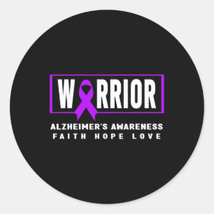 Sticker Rond Sensibilisation - Alzheimer Guerrier Heimer