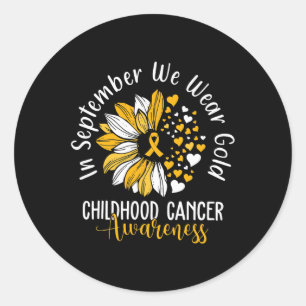 Sticker Rond Sensibilisation au cancer chez les enfants en sept