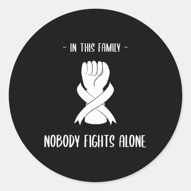 Sticker Rond Sensibilisation au cancer dans cette famille perso (Devant)