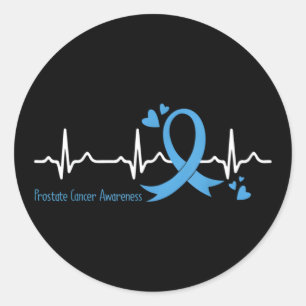 Sticker Rond Sensibilisation au cancer de la prostate en bleu c