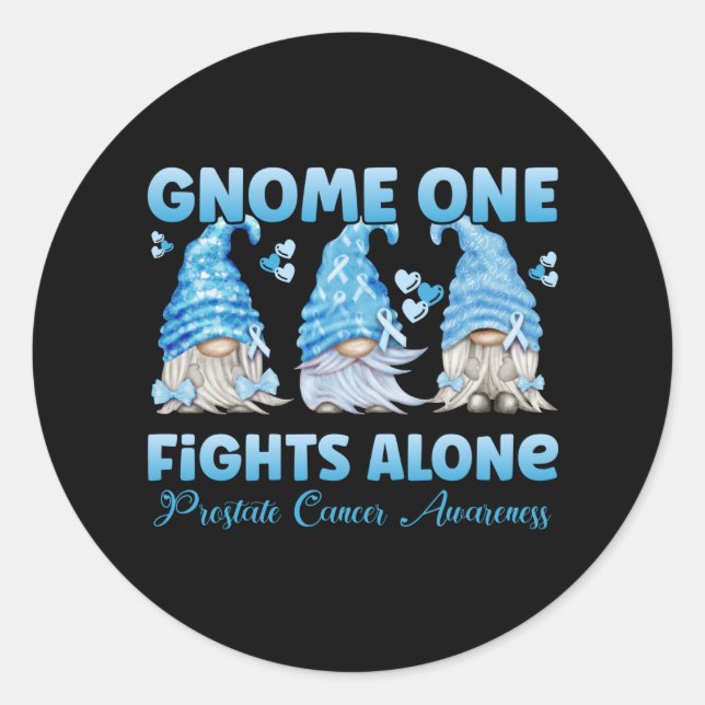Sticker Rond Sensibilisation au cancer de la prostate Gnome ble (Devant)