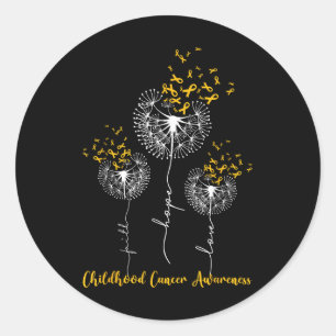 Sticker Rond Sensibilisation au cancer de l'enfance Foi Espoir
