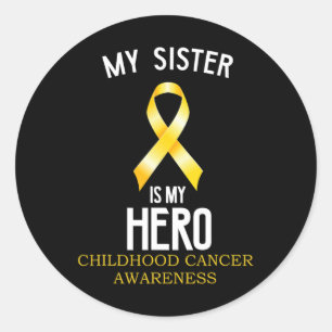 Sticker Rond Sensibilisation au cancer de l'enfance Ma soeur es