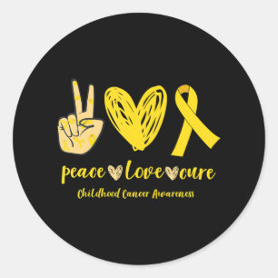 Sticker Rond Sensibilisation au cancer de l'enfance - Paix Soin