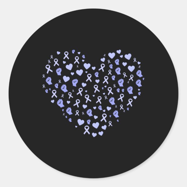 Sticker Rond Sensibilisation au cancer de l'oesophage Le ruban  (Devant)