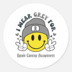 Sticker Rond Sensibilisation au cancer du cerveau Ruban Cadeaux