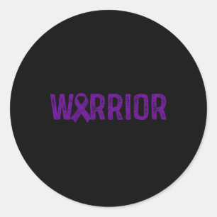 Sticker Rond Sensibilisation au cancer du pancréas guerrier