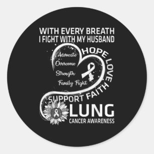 Sticker Rond Sensibilisation au cancer du poumon Mari Cadeau Ca
