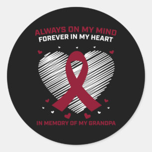 Sticker Rond Sensibilisation au cancer du sang grand-père grand