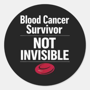 Sticker Rond Sensibilisation au cancer du sang Survivant de leu