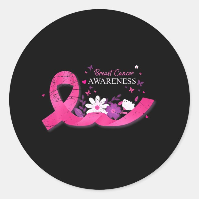 Sticker Rond Sensibilisation au cancer du sein (Devant)