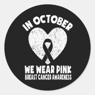 Sticker Rond Sensibilisation Au Cancer Du Sein Du Ruban En Octo