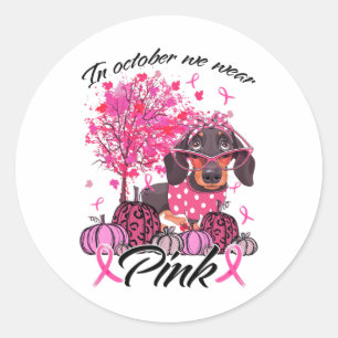 Sticker Rond Sensibilisation Au Cancer Du Sein En Octobre Nous