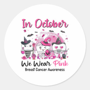 Sticker Rond Sensibilisation Au Cancer Du Sein En Octobre Nous 
