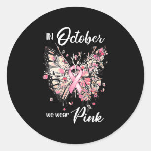 Sticker Rond Sensibilisation Au Cancer Du Sein En Octobre Nous